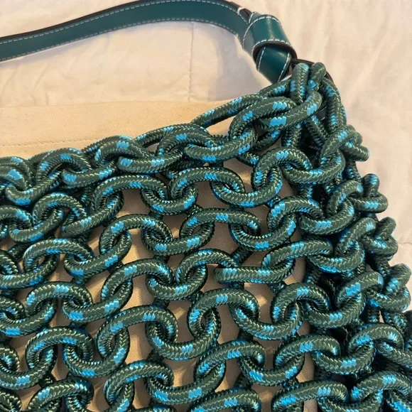 RARE FIND: STAUD leather trim woven purse - Picture 8 of 10